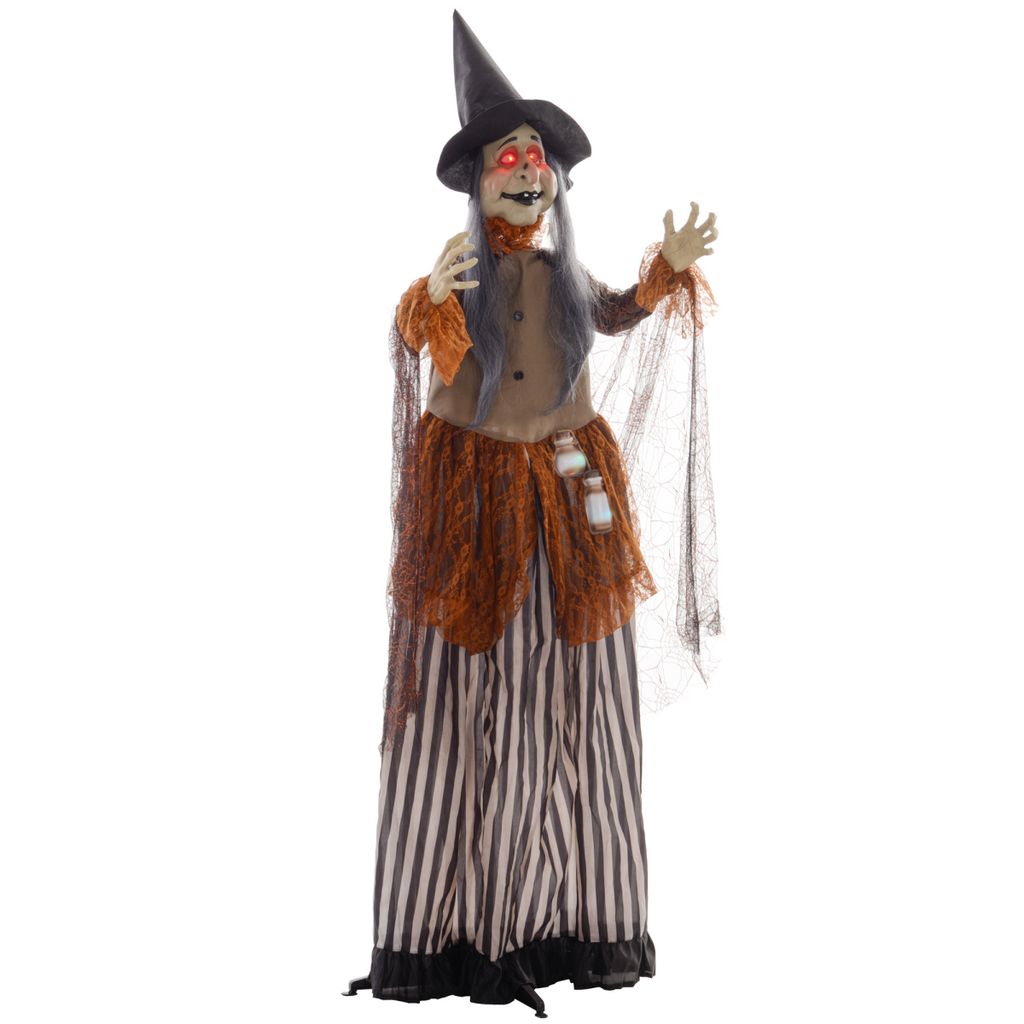 HOMCOM Outdoor Halloween Animatronic with Sound Activated, Light Up Eyes