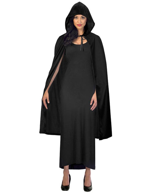 Black Hooded Cape - Adult Costume