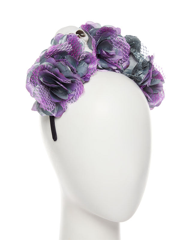 Purple Flower Skull Headband