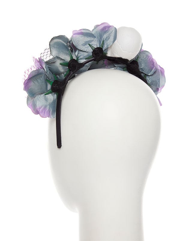 Purple Flower Skull Headband