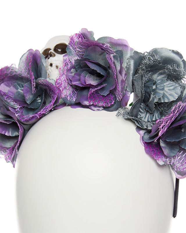 Purple Flower Skull Headband