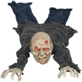 HOMCOM 5.2ft Halloween Outdoor Decoration Crawling Zombie, Sound Activated